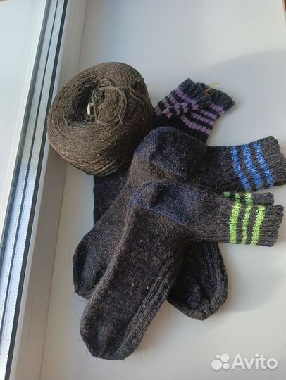 Носки шерстяные вязаные