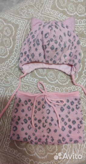 Шапка и снуд для девочки до 1.5 лет