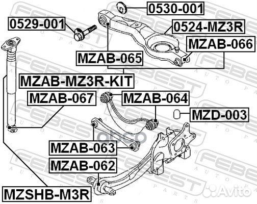 Mzab-062 сайлентблок заднего рыч.пер. Ford Foc