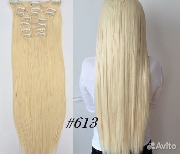 Натуральные волосы на заколках