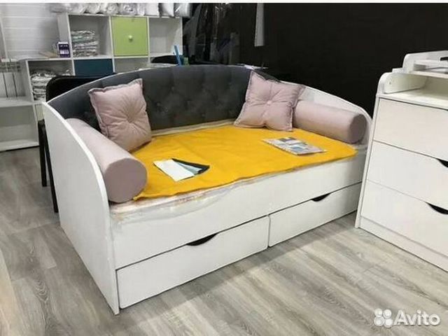 Кровать лдсп мягк спинка с ящиками от 2х лет