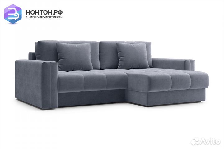 Диван угловой тик-так Монарх темно-серый