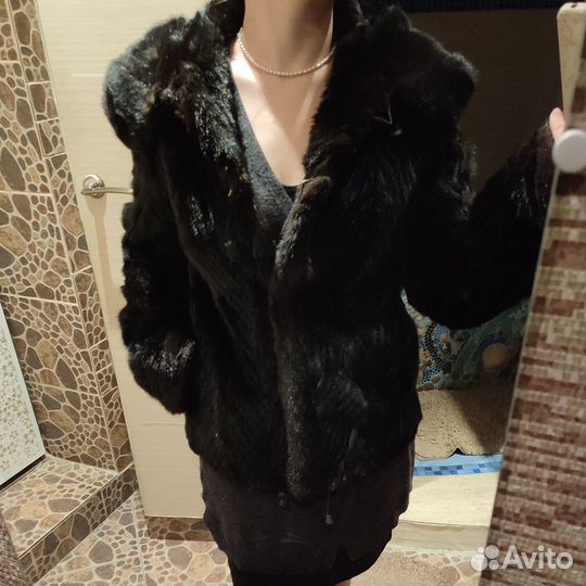 Норковая шуба с капюшоном