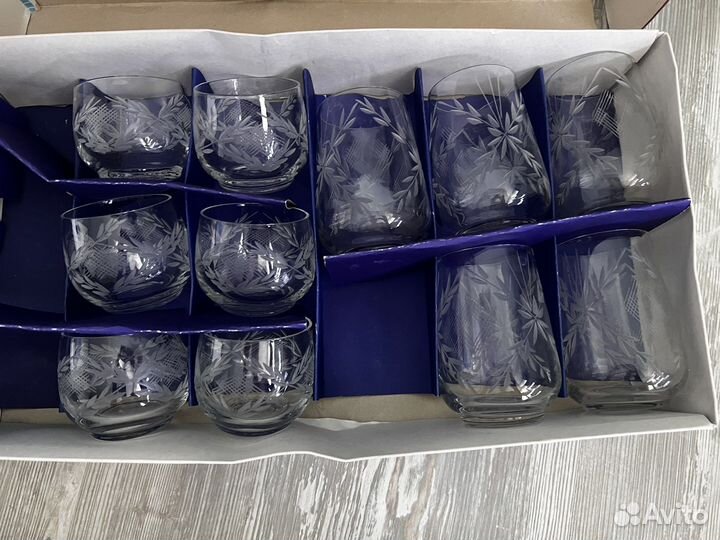 Бокалы + рюмки из хрусталя