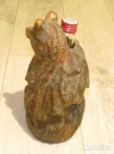 Деревянный медведь, подставка для бутылки