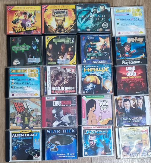 Диски с играми на PC, PS1, компьютерные диски