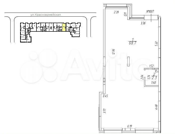 Свободного назначения, 71 м²