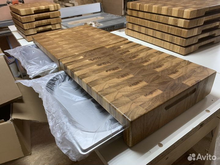 Доска разделочная дуб с гастроемкостью