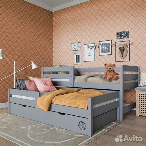 Кроватка матрешка из натурального дерева для малыш