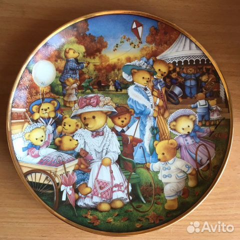 Коллекционная тарелка с Мишками Тедди, Англия