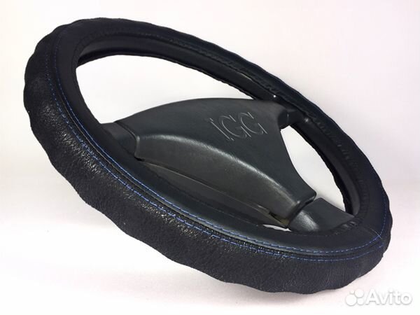 Оплетка для руля Бизон M(37-38см) экокожа черный