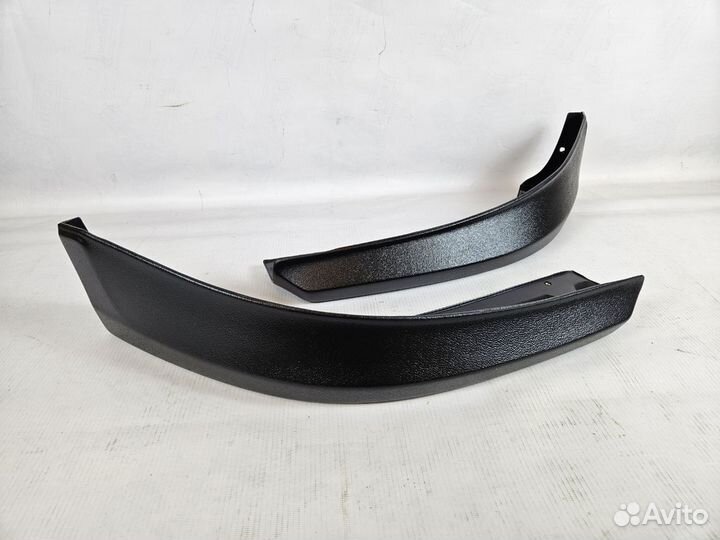 Накладки на бампер (клыки) Ларгус (шагрень)