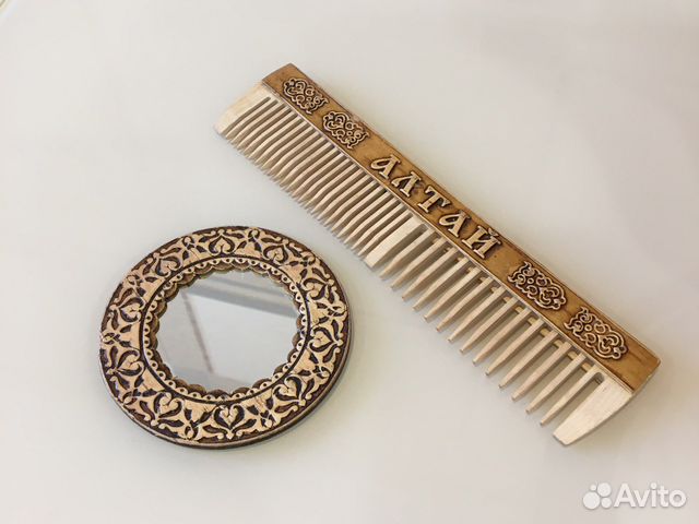 Расческа и зеркало из бересты