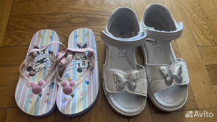 Босоножки и шлепки на девочку 28-29 размер