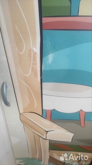 Детская кровать чердак со столом и шкафом