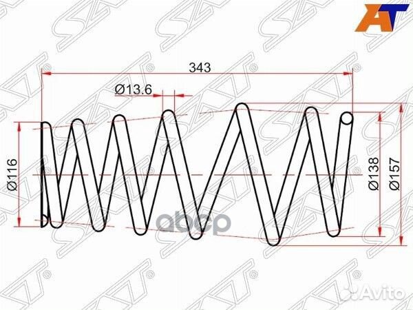 Комплект пружин 2шт задние toyota camry 06- ST