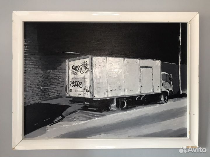 Картина, холст, масло, фургон