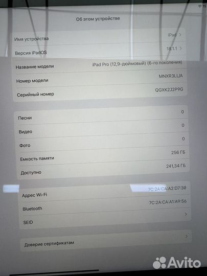 iPad pro 12.9 m2 256