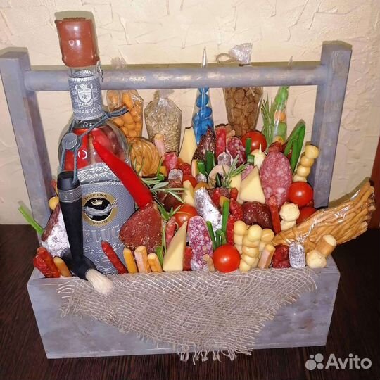 Съедобный букет в коробке/деревянный бокс