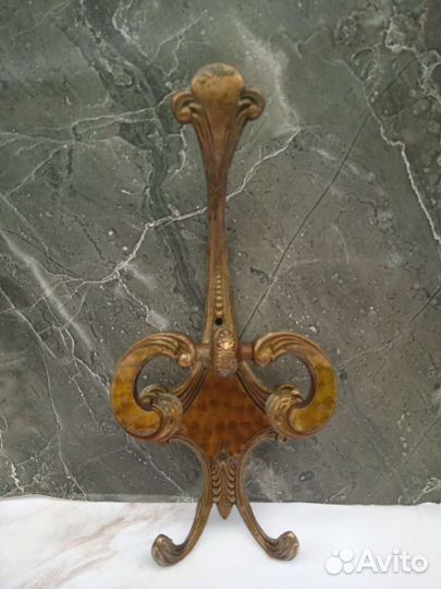 Вешалка настенная СССР, винтаж, латунь