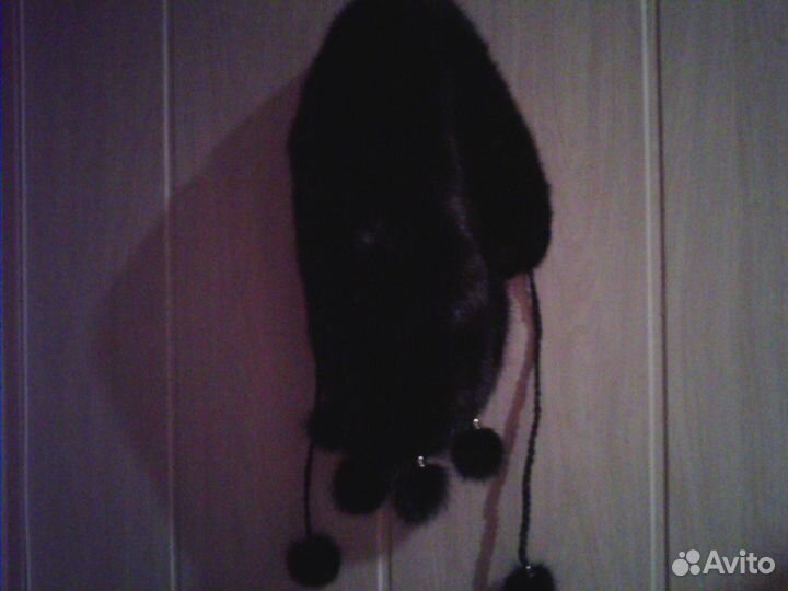 Норковая шапка-косынка