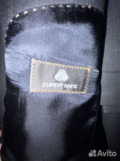 Костюм мужской классический сине-черный с полоской