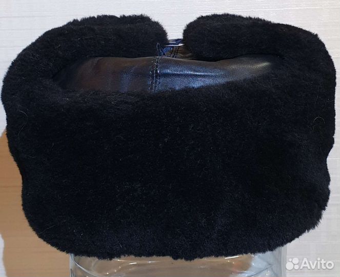Мужская шапка ушанка мех и кожа овчина.58р