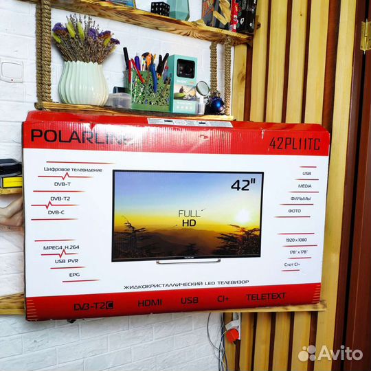 Телевизор новый polarline 32