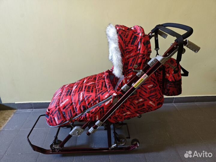 Санки-коляска Nika - Ника детям 7-8SK красные
