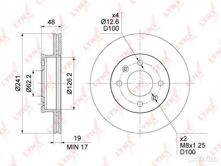 Диск тормозной перед Hyundai Getz (TB) 02-09 13'