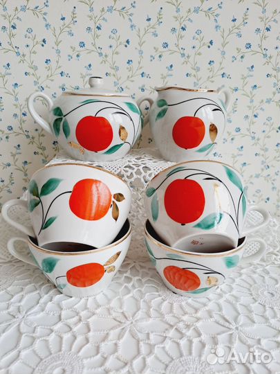 Сахарница, чашки, молочник Пролетарий, сссо