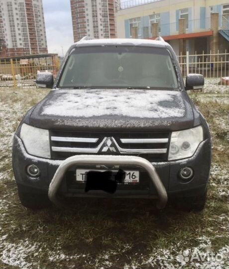 Защита переднего бампера митсубиси паджеро 4