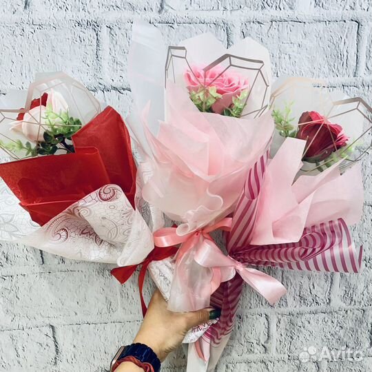 Букет из мыльной розы и конфет