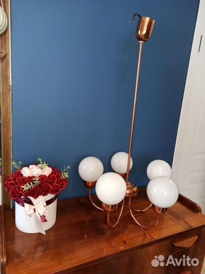 Люстра винтаж Европа 5 плафонов