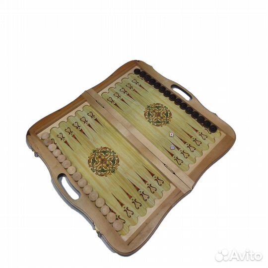 Нарды с ручкой цветной рисунок (Большие)