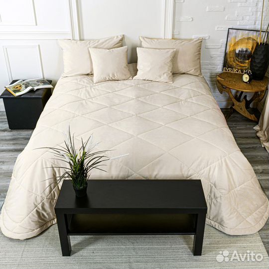 Покрывало Беллиссимо ванильный крем новое бархат