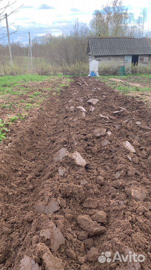 Вспашка земли мотоблоком(плуг/фрезы); покос травы