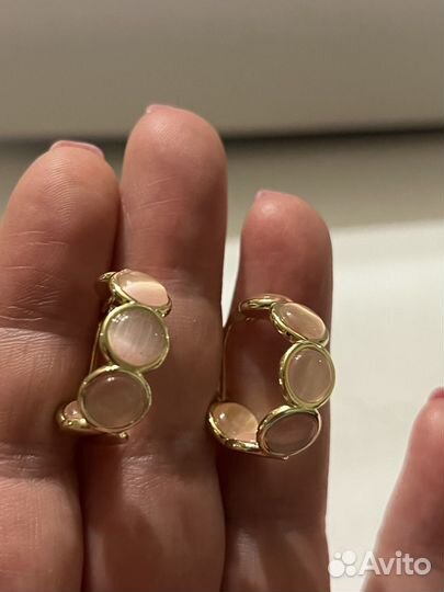 Серьги конго с опалами