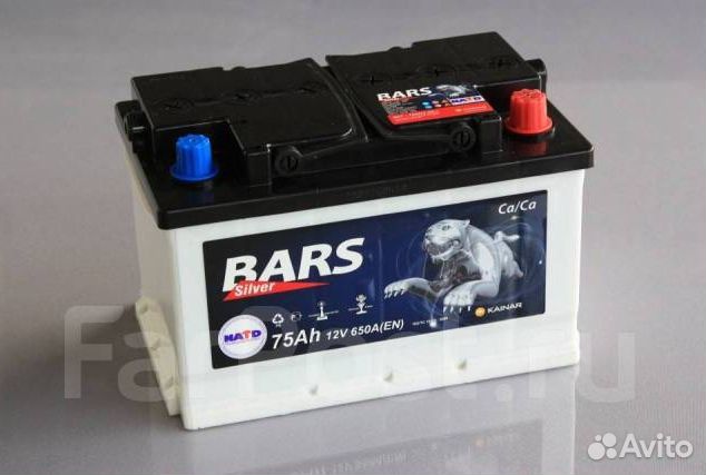 Акб 75 Ач Bars (низкий) Форд, Опель