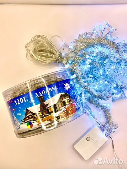 Гирлянда штора Оптом 1,5*1,5м,2*2м,3*2м,3*3м