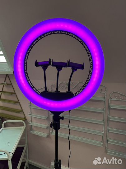 Лампа кольцевая RGB-18