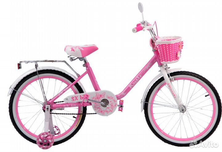Велосипед детский с корзинкой и доп.колесиками