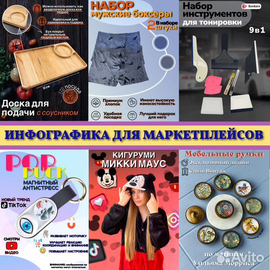 Инфографика для маркетплейсов, карточки WB, Озон