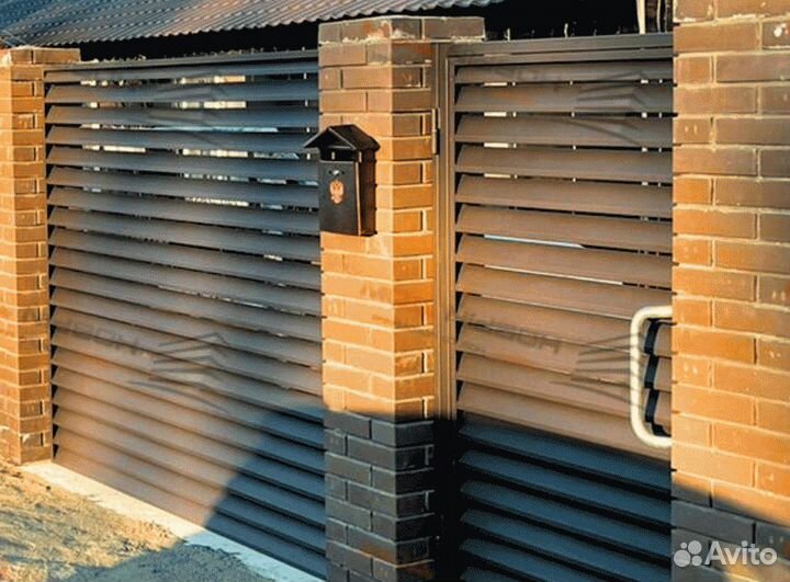 Забор жалюзи металлический