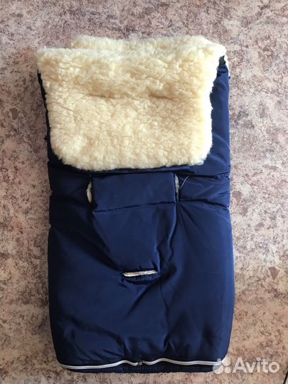 Зимний конверт в коляску на овчине