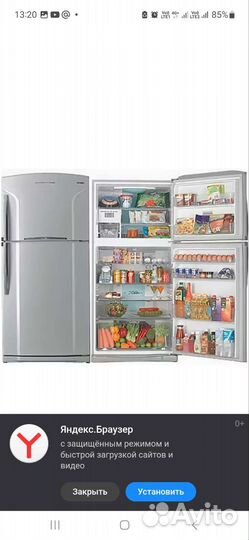 Холодильник Тошиба широкий вместительный