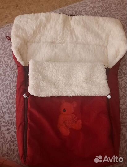 Зимний конверт в коляску на овчине