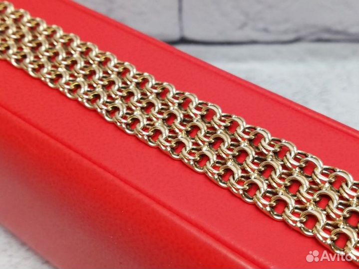 Золотой браслет 585 пробы, массой 28.3 грамма. Дли