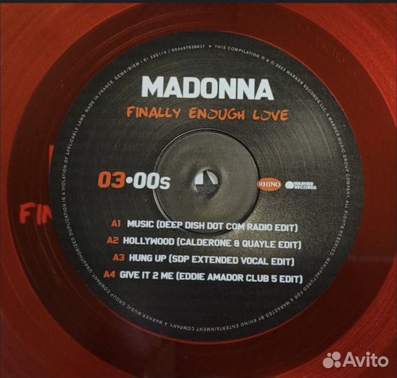 Madonna - Finally Enough Love (Red 2LP)