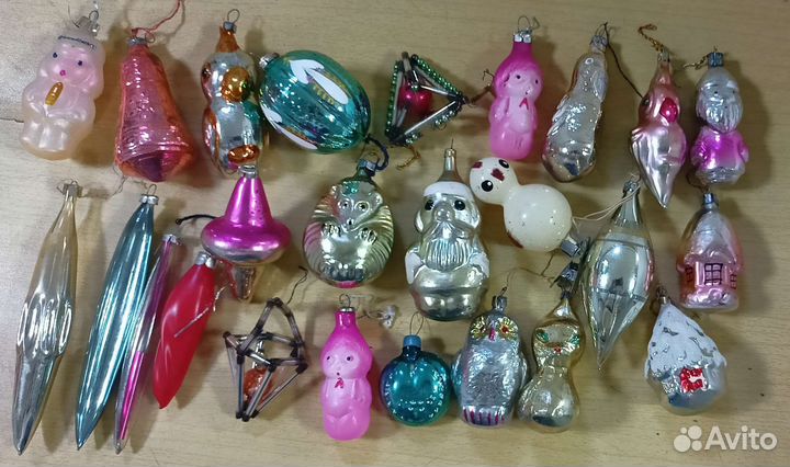 Советские стеклянные Елочные игрушки, разные
